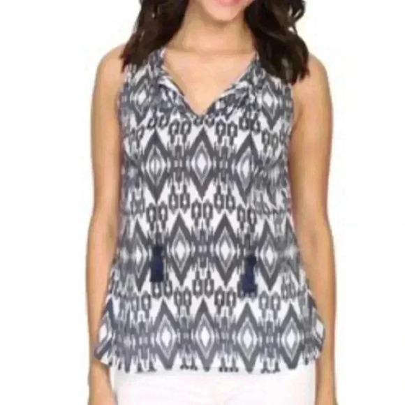 Tommy Bahama Tops - Tommy Bahama | Blue Avec Ikat Print Sleeveless Top